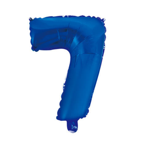 Folieballon cijfer 7 blauw 41 cm