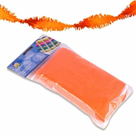 draai guirlande crepe slinger neon fluor oranje