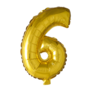 Folieballon cijfer 6, 41 cm goud