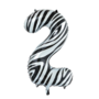 folie cijfer 2 zebra 86 cm