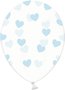 Ballonnen transparant met blauwe hartjes