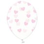 Ballonnen transparant met roze hartjes