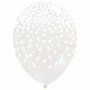 Confetti ballon wit stippen, 30 cm