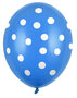 polka dots ballonnen blauw, 30 cm