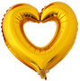 Goud Open hart folieballon, 11 inch