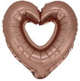 Rose Gold Open hart folieballon, 11 inch