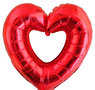 Rood Open hart folieballon, 11 inch