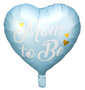 Mom to be folieballon blauw, 35cm