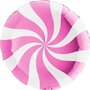 Pink/fuchsia peppermint candy swirl folieballon 18 inch
