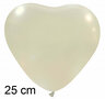 Hartballonnen metallic pearl, 25 cm