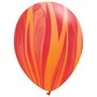 Superagate marble rood-oranje ballonnen, 30 cm