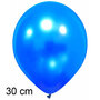 blauw / vivid blue metallic premium ballonnen, 30cm