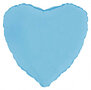 Babyblauw pastel matte folie hart, 45 cm