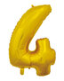 folieballon cijfer 4, Goud, 66 cm / 26 inch