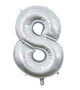 folieballon cijfer 8, Zilver, 66 cm / 26 inch