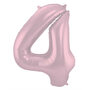 folie cijfer 4 pastel roze, mat metallic 86cm