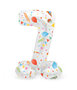 foliecijfer 7 staand, party print, 41 cm