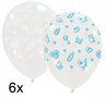 Baby Stuff transparant blauw en wit ballonnen, 30 cm