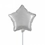 Zilver ster mini folieballon, 23 cm