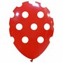 polka dots ballonnen rood, 30 cm