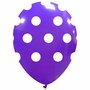 Polka dots ballonnen paars, 30 cm