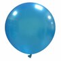 Metallic blauw XL ballon, 75 cm