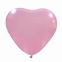 Metallic roze hartballonnen 38 cm/17 inch