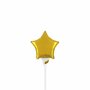 Goud ster mini folieballon, 10 cm
