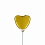 Goud hartje mini folieballon, 10 cm