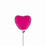 Magenta hartje mini folieballon, 23 cm