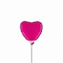 Magenta hartje mini folieballon, 23 cm