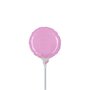 Roze rond mini folieballon, 10 cm