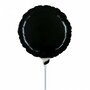 Zwart rond mini folieballon, 23 cm
