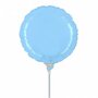Lichtblauw rond mini folieballon, 23 cm