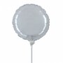 Zilver rond mini folieballon, 23 cm