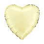 cream Satin hart folieballon, 45 cm