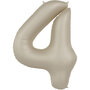 folie cijfer 4 creamy latte,  86cm