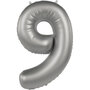 folie cijfer 9 moonlight silver,  86cm