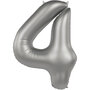 folie cijfer 4 moonlight silver,  86cm