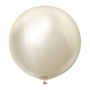 White gold chrome mirror ballon, 24 inch/60 cm
