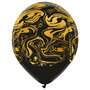 Zwart-goud marble ballonnen, 30 cm