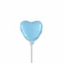 Lichtblauw hartje mini folieballon, 10 cm