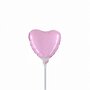 Lichtroze hartje mini folieballon, 23 cm