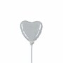 Zilver hartje mini folieballon, 23 cm