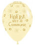 Hoera met je Communie ballonnen pastel yellow, 5 stuks