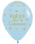 Hoera met je Communie ballonnen pastel blue, 5 stuks
