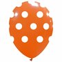 Polka dots ballonnen oranje, 6 st., 30 cm
