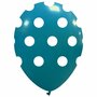Polka dots ballonnen turquoise, 30 cm