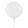 Wit rond mini folieballon, 23 cm