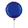 Donkerblauw rond mini folieballon, 23 cm